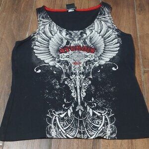 Harley Davidson Sturgis black tank top wings deadwood south dakota